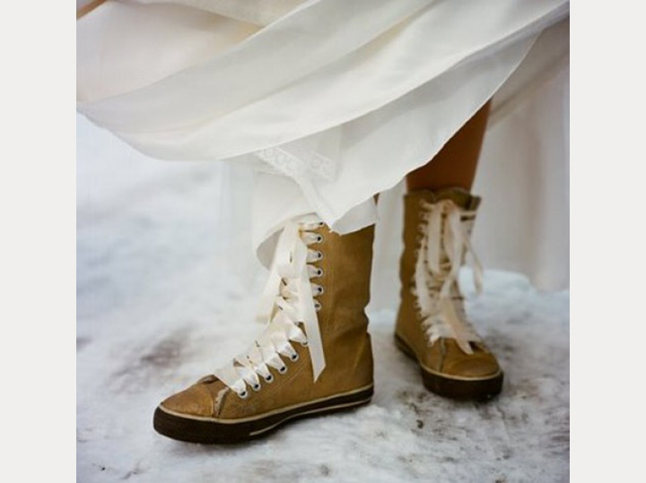 winter wedding boots for bride