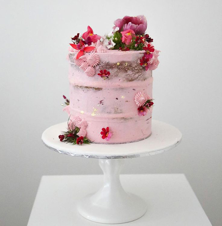 5 Semi-Naked Pink Wedding Cakes We Love ~ we ❤ this! moncheribridals.com