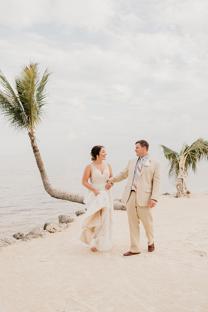 The Beaming Bride Wore Martin Thornburg "Stanza" To Her Florida Keys Wedding