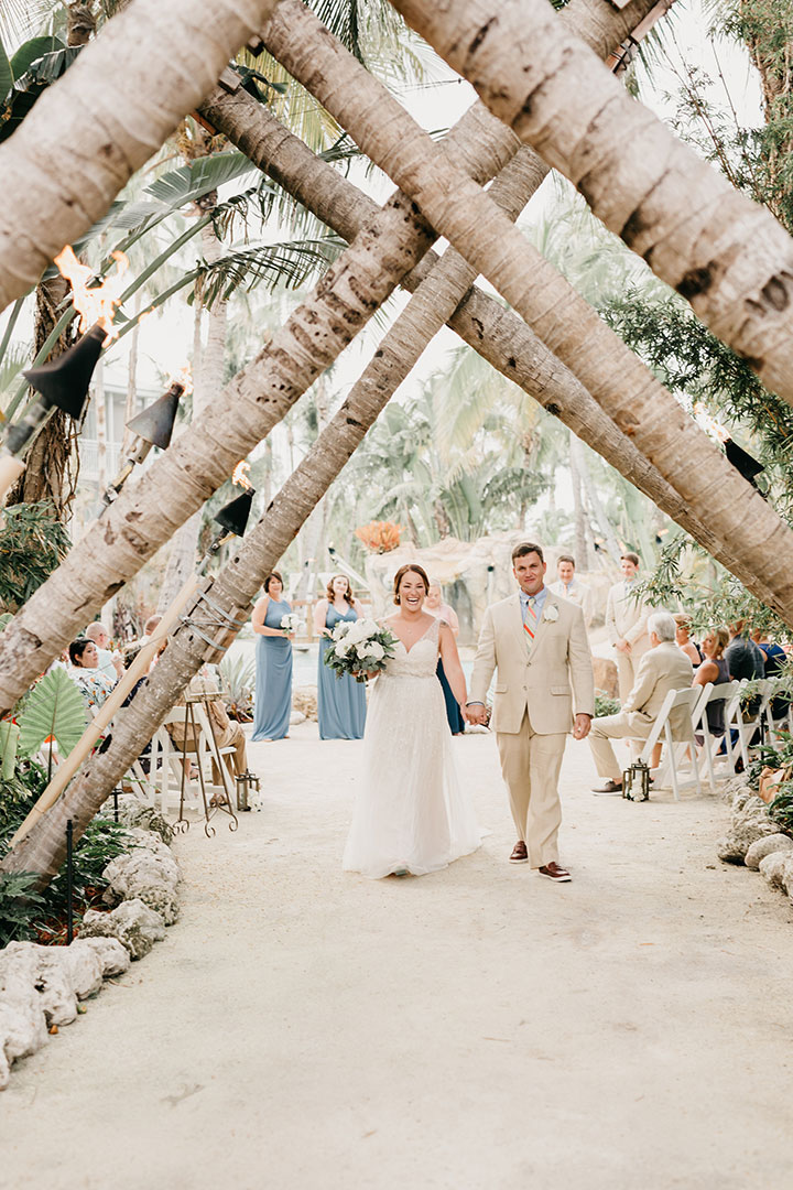 The Beaming Bride Wore Martin Thornburg "Stanza" To Her Florida Keys Wedding