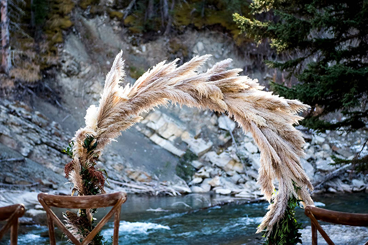 Pampas Grass Circular Ceremony Arbor Frames The Rocky Mountain River