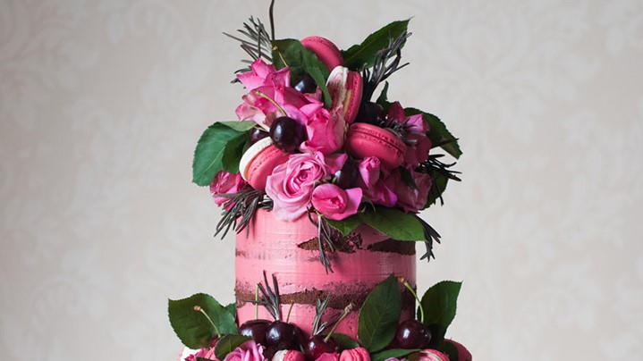 5 Semi-Naked Pink Wedding Cakes We Love Desktop Image