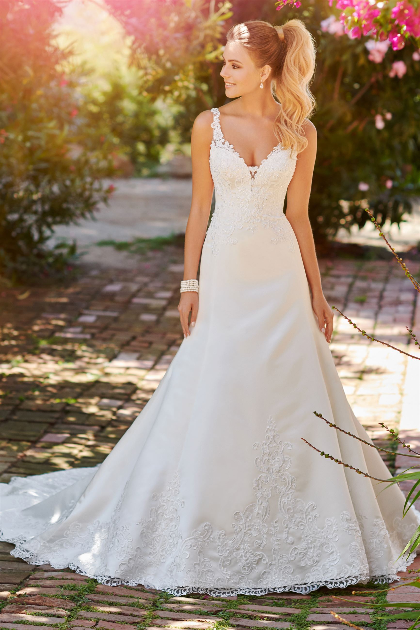 white aline wedding dress