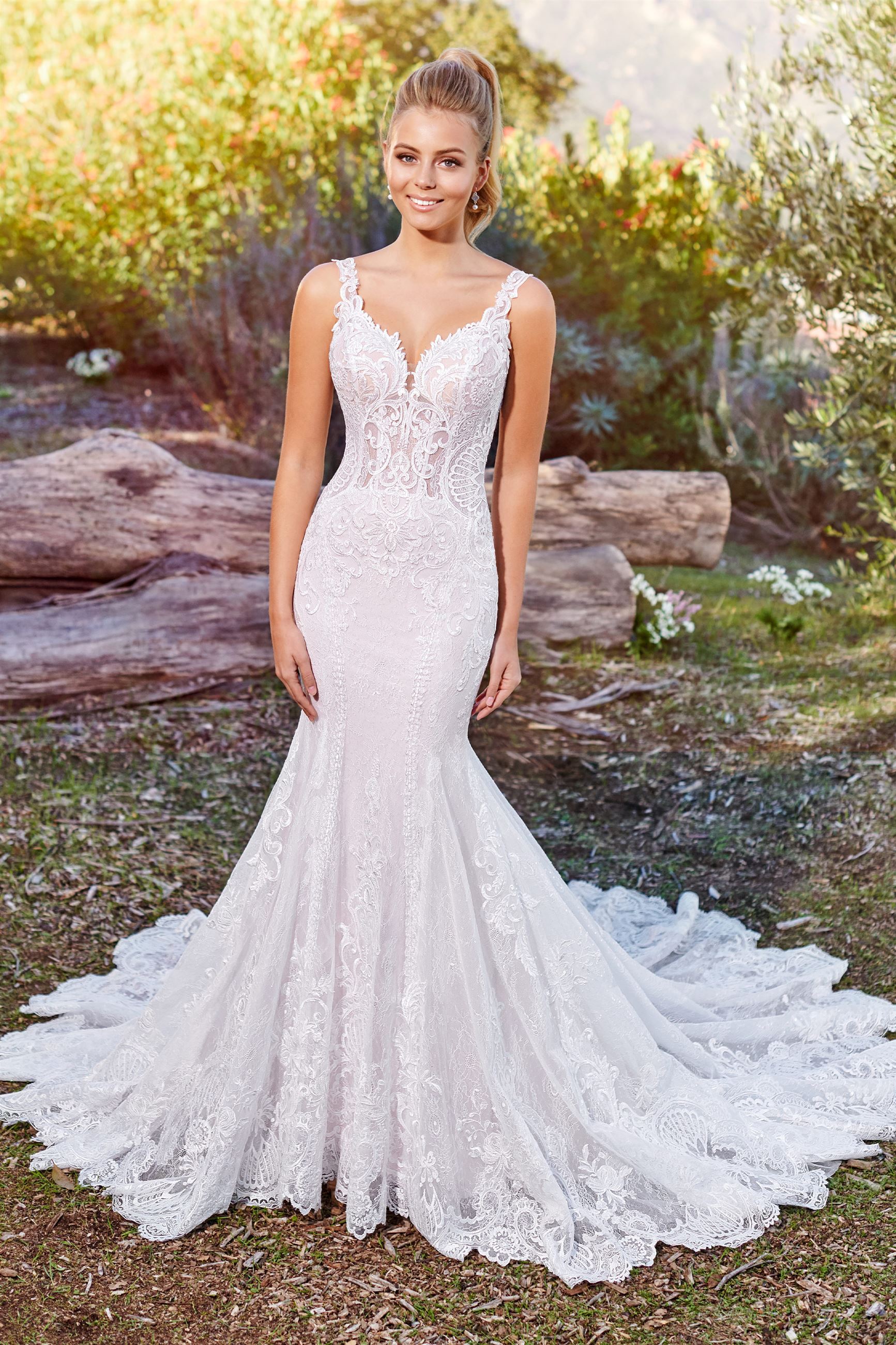 simple fit and flare wedding dress