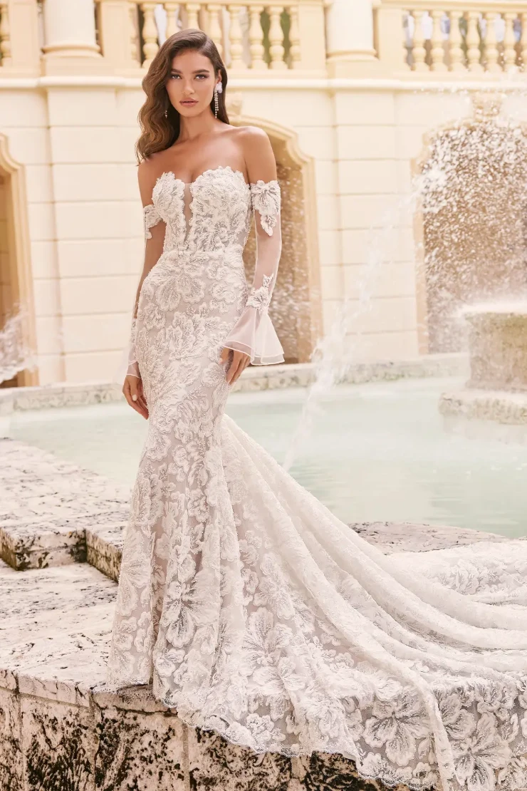 Spencer Strapless Plunging V-Neck Wedding Dress