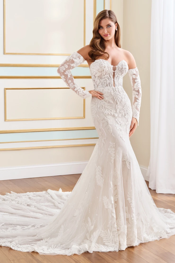 Daffodil Plunging Sweetheart Neckline Wedding Dress
